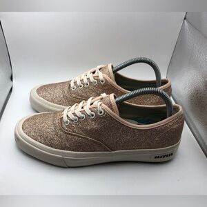 Seavees by J Crew pink glitter sneakers size 8.5